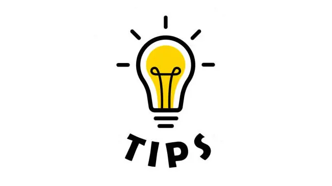 Illustration of a light bulb with the word 'TIPS' underneath, symbolizing a collection of advice or suggestions.
