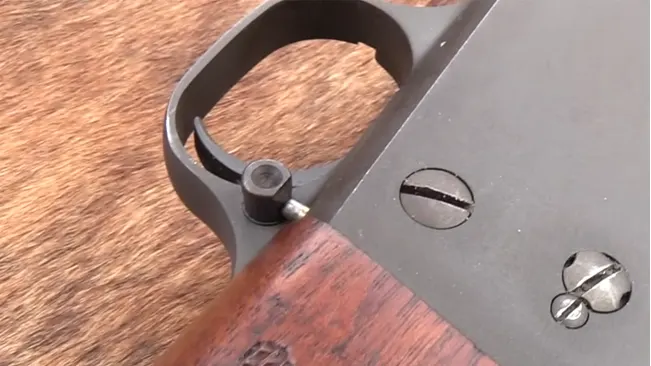 Trigger and safety button of Ithaca Model 37 Home Defense
