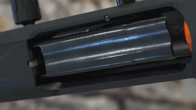 close-up of the barrel and chamber of a Mossberg 940 Pro Field
