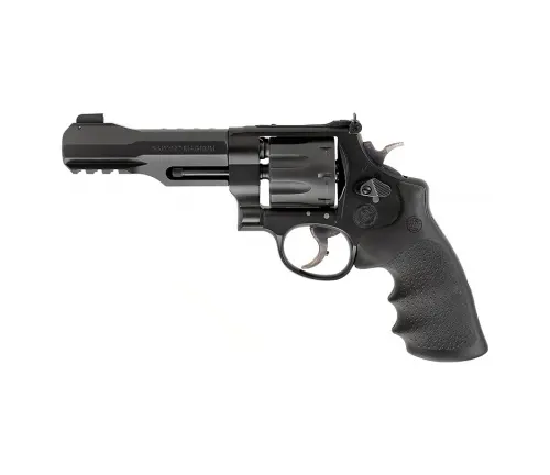 Black TRR8 revolver with textured grips against a white background.