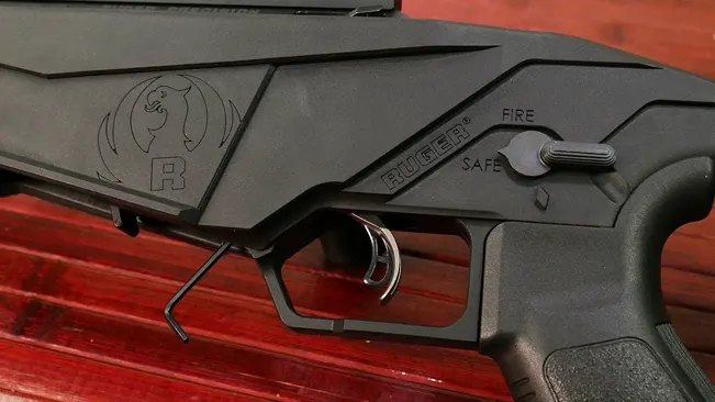 Close-up of a Ruger Precision Rifle's safety selector