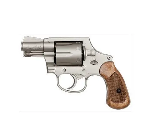 Rock Island M206 Spurless Matte revolver with wooden grip.
