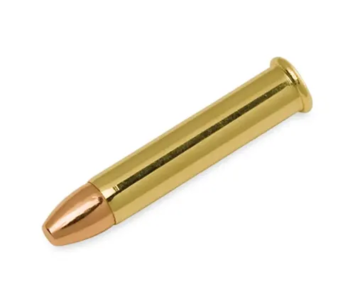 A .22 Magnum cartridge isolated on a white background.