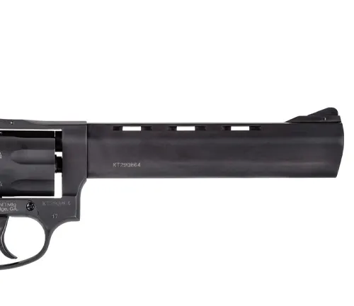 Side view of a Taurus Tracker 17 revolver with vented barrel and black finish.